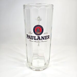 Vintage Paulaner Munich Beer Mug Glass‎ Tanker Stein Tall 0.5L German Brewery